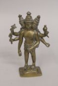 AN INDIAN BRONZE FIGURE OF A DEITY, 22cm high.