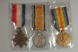 Robert Frisby, Kings Royal Rifle Corps and Labour Corps, Pte 11857, trio with ribbons 1914-1915