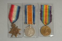 Ernest C Burgoyne, Army Service Corps, Pte 1635, discharged with papers, trio with ribbons, Mons