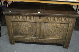 An 18th century oak coffer.