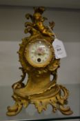 Decorative ormolu mantel clock.
