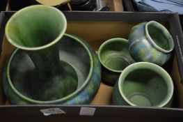 Five pieces of Clews & Co Chameleon Ware china.