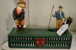 Novelty cast iron money bank.