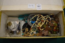 A box of bijouterie and collectors coins.