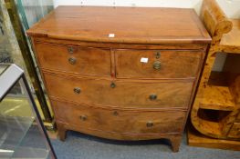 A 19th century mahogany bow front chest of drawers.
