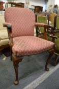 Mahogany framed small armchair.