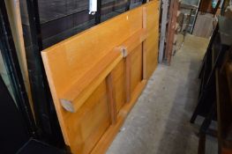 A large modern oak extending dining table, 213cm x 100cm excluding leaf.