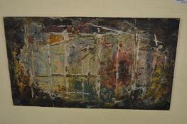 M Surleau, 'Sctio' oil on panel, mounted but unframed.