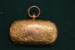 A 9ct gold sovereign and half sovereign case with engraved decoration.