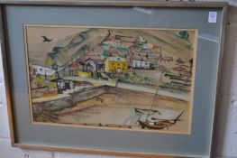 Circle of John Paddy Carstairs, Harbour scene, watercolour.