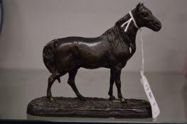 Mene, small bronze model of a horse.