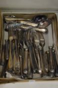 A quantity of plated flatware.