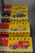 Three Vanguards vans and cars, boxed.