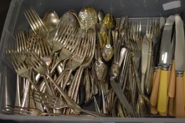 A quantity of plated flatware.