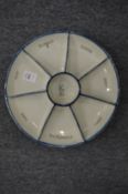 An unusual pearl ware gaming dish.