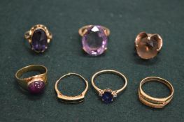 Gold and other rings.