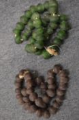 Two early glass beaded necklaces.
