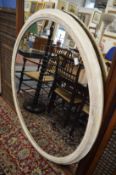 A good large oval wall mirror with painted frame.