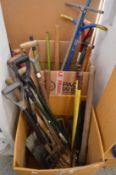 A quantity of gardening tools.