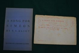 T S Eliot, A Song for Simeon.