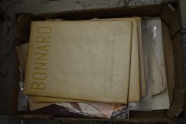 Box of art related books and prints.