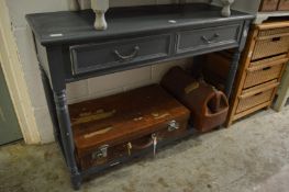 A painted two drawer dresser base.