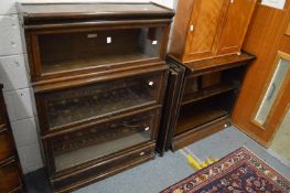 Two oak Globe Wernicke bookcases (partly disassembled)