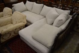 Modern corner lounge suite made by London Sofas.