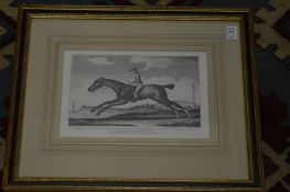 A pair of engravings depicting horse racing.