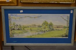 Clarissa Parish, Study of a country estate, watercolour, signed and dated.