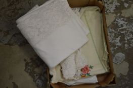A box of textiles.