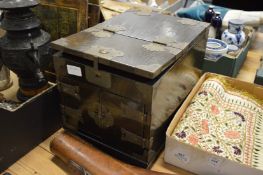 A Chinese table cabinet with folding mirror.