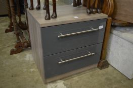 A modern two drawer chest.