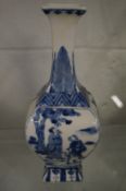 A Chinese blue and white baluster shaped vase.