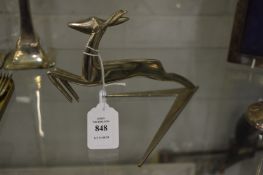 Hagenaur, a stylish silver plated model of a leaping deer.