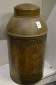 A Toleware tea canister.