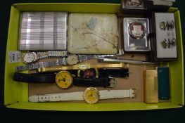 Cigarette cases, watches, a Dunhill lighter and other collectables.