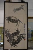 Chinese School, Crabs, ink drawing.