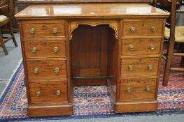 A good small 19th century mahogany kneehole desk.