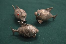 Three small Chinese silver fish.