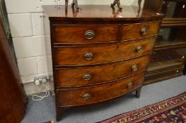 A 19th century mahogany bow front chest of drawers.