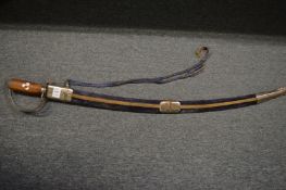 A sword and scabbard.