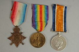 William H Baker 1914-1920, service Europe, R A Light Infantry trio with ribbons, two not named