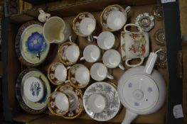 A collection of porcelain to include a Bunnykins mug.