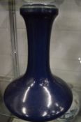 A large Chinese blue ground bottle vase.