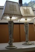 A pair of table lamps.