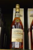 Rastignac XO cognac, one bottle, boxed.