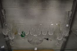 A quantity of cut glass ware to include decanters, tumblers etc.