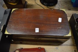 Brass bound mahogany writing slope.