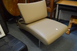 Bonaldo, Italy, an unusual beige leather upholstered combination armchair/daybed.